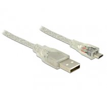 Delock Cable USB 2.0 Type-A male  USB 2.0 Micro-B male 1 m transparent (83898)