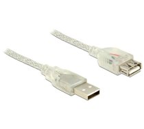 Delock Extension cable USB 2.0 Type-A male  USB 2.0 Type-A female 0.5 m transparent (83880)
