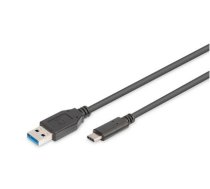 DIGITUS USB Type-C Anschlusskabel, Type-C - A, 1,8m, schwarz (AK-300136-018-S)