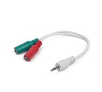 Kabelis Gembird 3.5 mm audio + microphone adapter White (CCA-417W)
