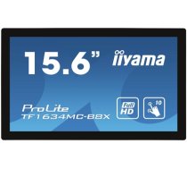 iiyama ProLite TF1634MC-B8X - LED monitor - 15.6" - open frame - touchscreen - 1920 x 1080 Full HD (1080p) @ 60 Hz - IPS - 450 cd / m² - 700:1 - 25 ms - HDMI, VGA, DisplayPort - black,  (TF1634MC-B8X)