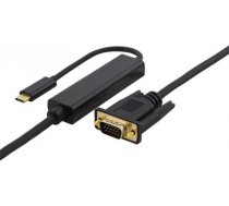 Deltaco USBC-1089-K video cable adapter 5 m USB Type-C VGA (D-Sub) Black (USBC-1089-K)