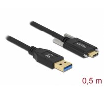 Delock SuperSpeed USB 10 Gbps (USB 3.2 Gen 2) Cable Type-A male to USB Type-C™ male with screws on the sides 0.5 m (84007)