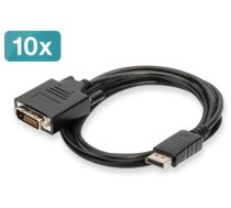 DIGITUS DisplayPort - DVI  Adapterkabel, 10er Pack, 2m, sw (AK-990900-020-S)