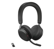 Jabra Evolve2 75 MS Headset BT Over-Ear BLK USB-A + Chargestand (27599-989-989)
