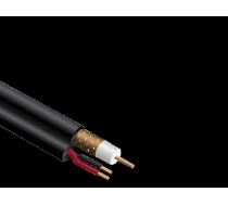 Coaxial cable RG59, CU, 90%, Black LSZH, Power cords 2x0.75 CU, Round, 250m drum (PB5980C-B-PW-2S-HF)