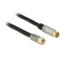 Delock Antenna Cable F Plug  IEC Jack RG-6U quad shield 5 m black Premium (88962)