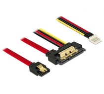 Delock Cable SATA 6 Gb/s 7 pin receptacle + Floppy 4 pin power male > SATA 22 pin receptacle straight metal 30 cm (85232)