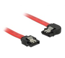 Delock Cable SATA 6 Gbs male straight  SATA male left angled 20 cm red metal (83962)