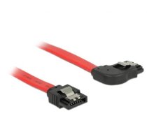Delock Cable SATA 6 Gbs male straight  SATA male right angled 50 cm red metal (83969)