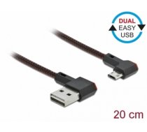 Delock EASY-USB 2.0 Cable Type-A male to EASY-USB Type Micro-B male angled left / right 0.2 m black (85269)