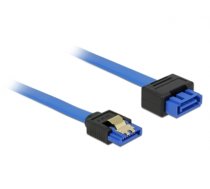 Delock Extension cable SATA 6 Gb/s receptacle straight > SATA plug straight 100 cm blue latchtype (84975)