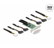 Delock PCI Express 4.0 x16 Card to 4 x SFF-8639 NVMe - Bifurcation - Low Profile Form Factor (90077)