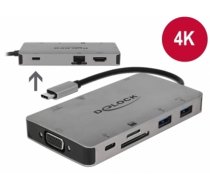 Delock USB Type-C™ Docking Station 4K - HDMI / VGA / USB 3.1 / SD / LAN / PD 3.0 (87735)
