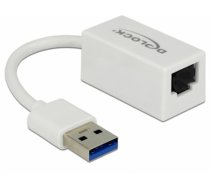Delock Adapter SuperSpeed USB (USB 3.1 Gen 1) with USB Type-A male > Gigabit LAN 10/100/1000 Mbps compact white (65905)