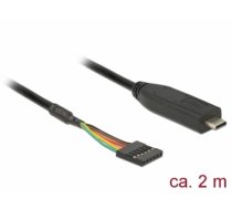 Delock Converter USB Type-C™ 2.0 male to LVTTL 3.3 V 6 pin pin header female 2.0 m (63913)