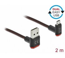 Delock EASY-USB 2.0 Cable Type-A male to EASY-USB Type Micro-B male angled up / down 2 m black (85268)