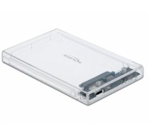 Delock External Enclosure for 2.5″ SATA HDD / SSD with USB Type-C™ female transparent - tool free (42621)
