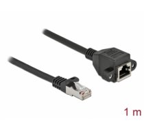 Delock Network Extension Cable S/FTP RJ45 plug to RJ45 jack Cat.6A 1 m black (87001)