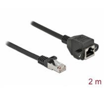 Delock Network Extension Cable S/FTP RJ45 plug to RJ45 jack Cat.6A 2 m black (87002)