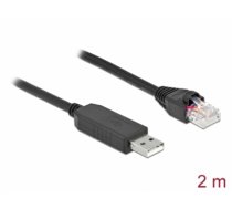 Delock Serial Connection Cable with FTDI chipset, USB 2.0 Type-A male to RS-232 RJ45 male 2 m black (64161)