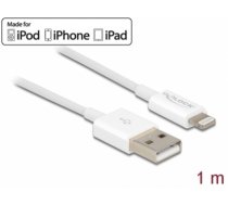 Delock USB data and power cable for iPhone™, iPad™, iPod™ white 1 m (83000)