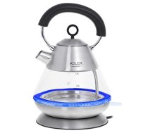 Adler | Kettle | AD 1282 | Electric | 1850 W | 1.5 L | Glass/Stainless steel | 360° rotational base | Inox (AD 1282)