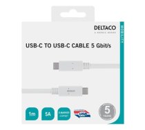 Kabel USB Deltaco USB-C - USB-C 1 m Biały (USBC-1502M) (USBC-1502M)