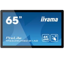 iiyama TF6539UHSC-B1AG Signage Display Interactive flat panel 165.1 cm (65") LCD 500 cd/m² 4K Ultra HD Black Touchscreen (TF6539UHSC-B1AG)