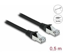 Delock RJ45 Network Cable Cat.6A S/FTP PUR Outdoor 0.5 m black (80133)