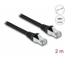 Delock RJ45 Network Cable Cat.6A S/FTP PUR Outdoor 2 m black (80135)