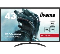 iiyama G-MASTER Red Eagle G4380UHSU-B1 - LED monitor - 43" (42.5" viewable) - 3840 x 2160 4K UHD (2160p) @ 144 Hz - VA - 550 cd / m² - 4000:1 - HDR400 - 0.4 ms - 2xHDMI, 2xDisplayPort - (G4380UHSU-B1)