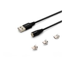 Savio CL-155 USB cable 2 m USB 2.0 USB C Micro USB A/Lightning Black (3B74813A80DF4FE8082644E0B768D1514A79A881)