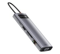 Baseus CAHUB-CU0G HUB Metal Gleam Series 9in1 Multifunctional / Type-C to 3x USB 3.2 / PD 100W / VGA Full HD 60Hz (CAHUB-CU0G)