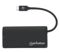 Manhattan USB-C Dock/Hub, Ports (4): USB-A (x4), 5 Gbps (USB 3.2 Gen1 aka USB 3.0), External Power Supply Not Needed, Equivalent to HB30CM4AB, SuperSpeed USB, Black, Three Year Warranty, Reta (164924)