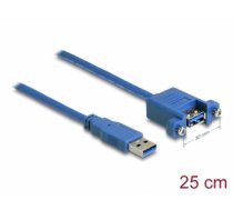 Delock Cable USB 3.0 Type-A male > USB 3.0 Type-A female panel-mount 25 cm (86994)