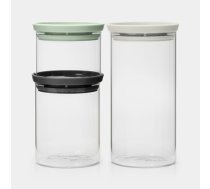 BRABANTIA stikla kārbu komplekts 0.3L+0.6L+1.1L, mixed (100550)