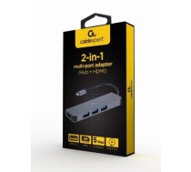 Gembird USB Type-C 2-in-1 Multi-port Adapter (Hub + HDMI) (A-CM-COMBO2-01)