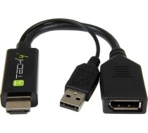 Adapter AV Techly DisplayPort - HDMI czarny (ICOC HDMI-DP12A60) (ICOC HDMI-DP12A60)