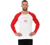 Brubeck Koszulka męska 3D Husar PRO z długim rękawem biało-czerwona r. S (LS13190) (LS13190)