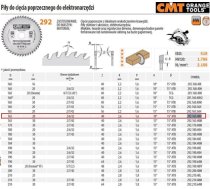 Griešanas disks kokam CMT 292; 165x2,2x20; Z40; 10° 292.165.40H