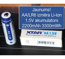 Akumulators AA R6 14500 2200mAh 1.5V XTAR Li-ion iepakojumā 1gb. (AKAA.2000L/XTAR1)