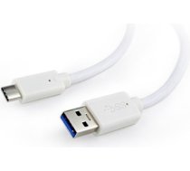 Kabelis Gembird USB-A Male - USB Type-C Male 0.5m White (CCP-USB3-AMCM-W-0.5M)