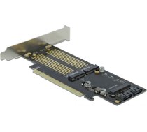 Delock PCI Express x16 Card to 1 x M.2 Key B + 1 x NVMe M.2 Key M + 1 x mSATA - Low Profile Form Factor (90486)