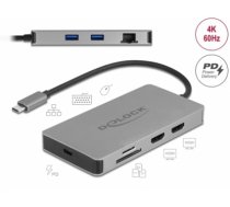 Delock USB Type-C™ Docking Station 4K - Dual HDMI MST / USB 3.2 / SD / LAN / PD 3.0 (87004)