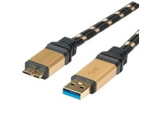 ROLINE GOLD USB 3.0 Cable, Type A M -Micro B M 0.8 m (11.02.8878)