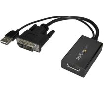 Adapter AV StarTech DVI-D - DisplayPort + USB-A czarny (DVI2DP2) (DVI2DP2)