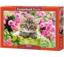 Castorland Puzzle 500 elementów - Kociak w kwiecistym ogrodzie (52974) (GXP-651887)