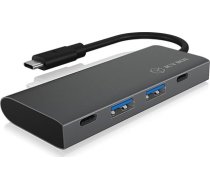 ICY BOX IB-HUB1428-C31 USB 3.2 Gen 2 (3.1 Gen 2) Type-C 10000 Mbit/s Anthracite, Black (IB-HUB1428-C31)