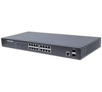 Intellinet 16-Port Gigabit Ethernet PoE+ Web-Managed Switch with 2 SFP Ports, IEEE 802.3at/af Power over Ethernet (PoE+/PoE) Compliant, 374 W, Endspan, 19" Rackmount (Euro 2-pin plug) (561198)